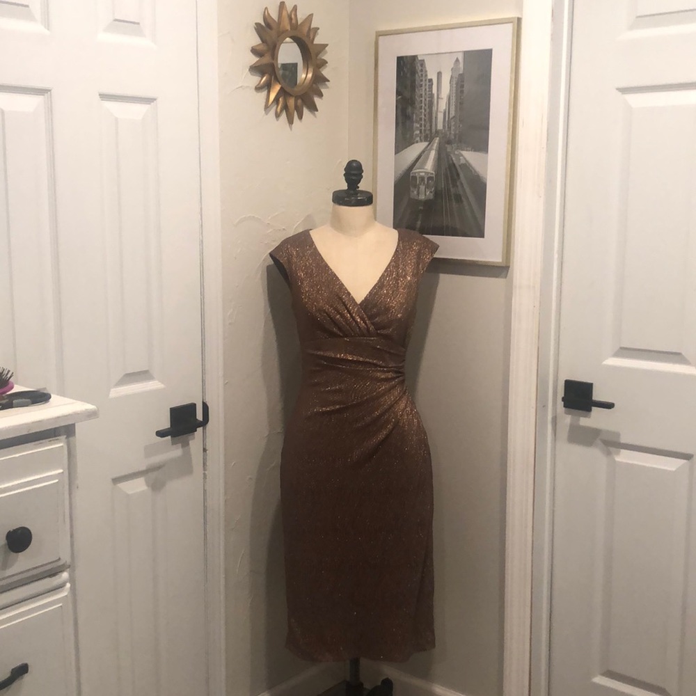 Ralph Lauren gold dress size 6